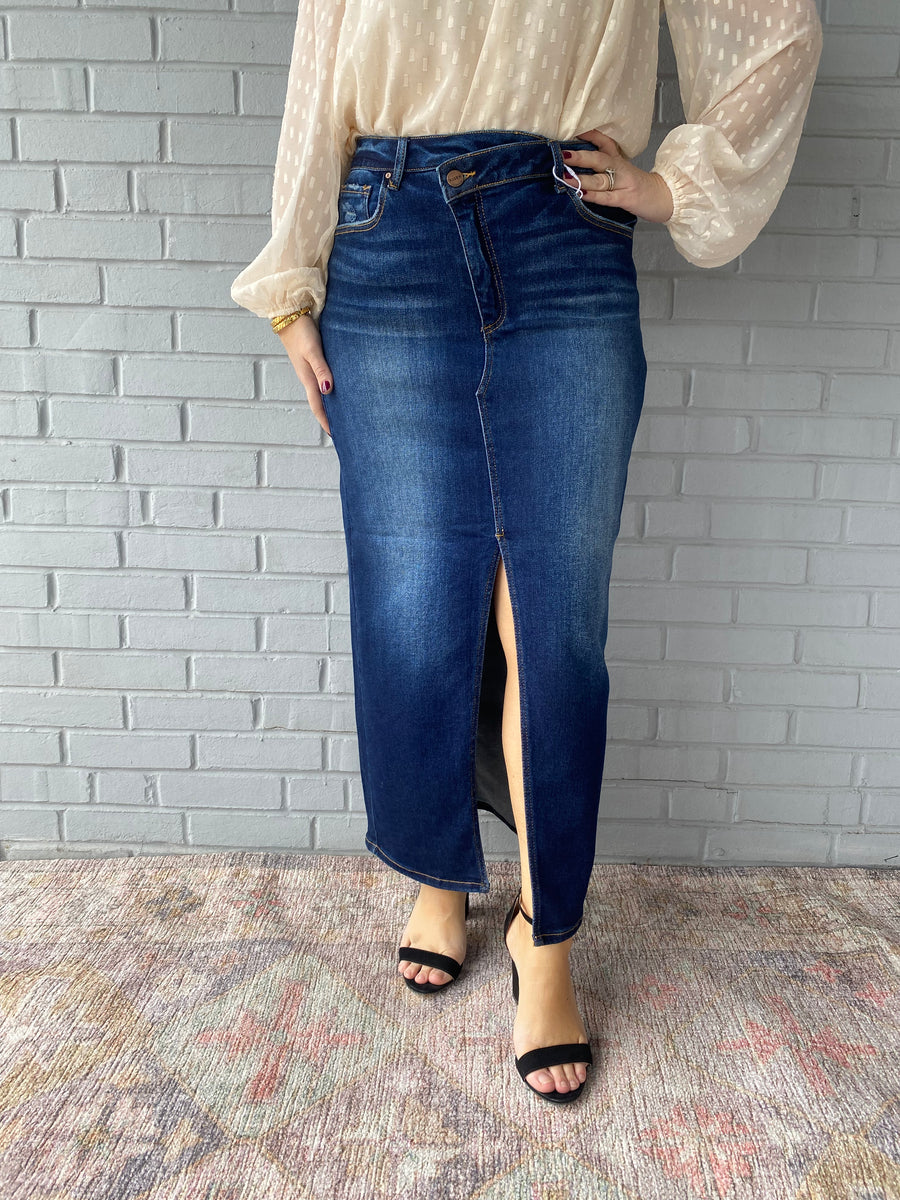 Modern Vintage Denim Skirt Piccolo Boutique LLC