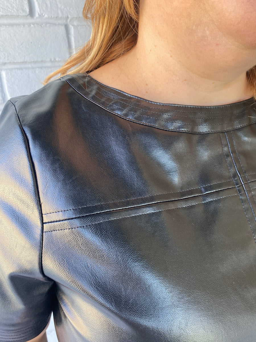 Hurt So Good Faux Leather Dress Piccolo Boutique LLC