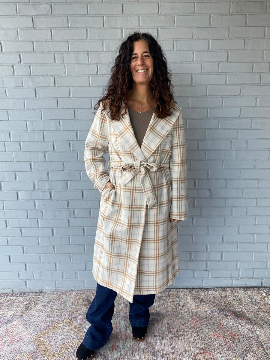 Plaid Chica Trench Coat Piccolo Boutique LLC