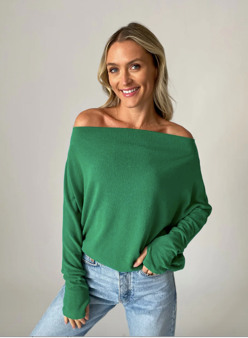 Fearless Off the Shoulder Irish Green