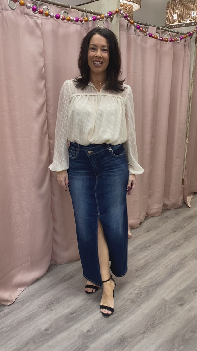 Modern Vintage Denim Skirt Piccolo Boutique LLC