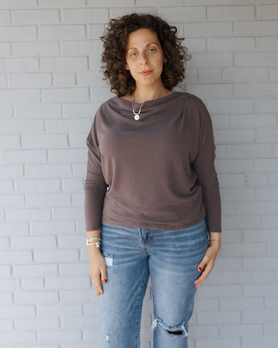 Fearless Off the Shoulder Sweater Eggplant