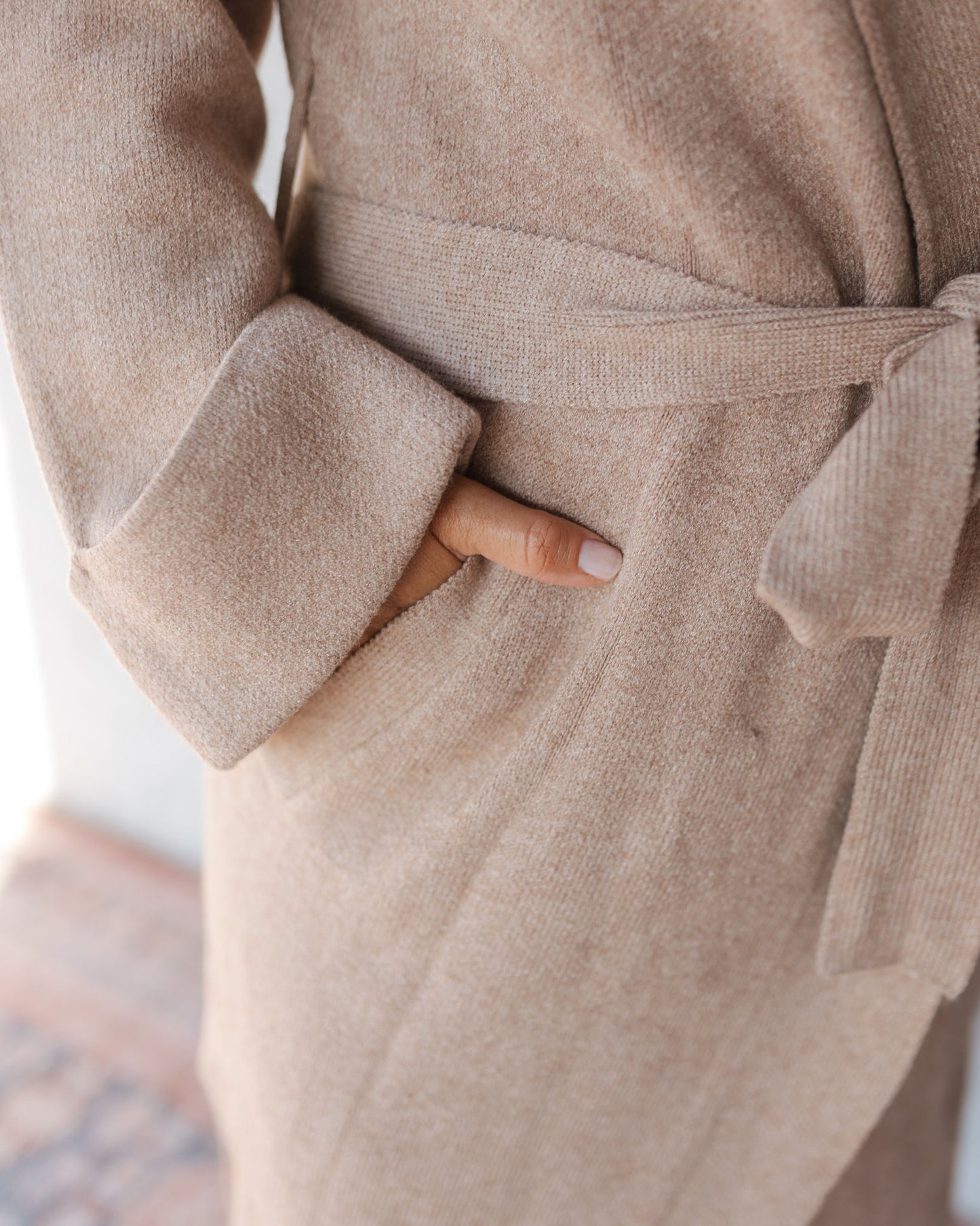 Effortless Knit Trench Coat Latte