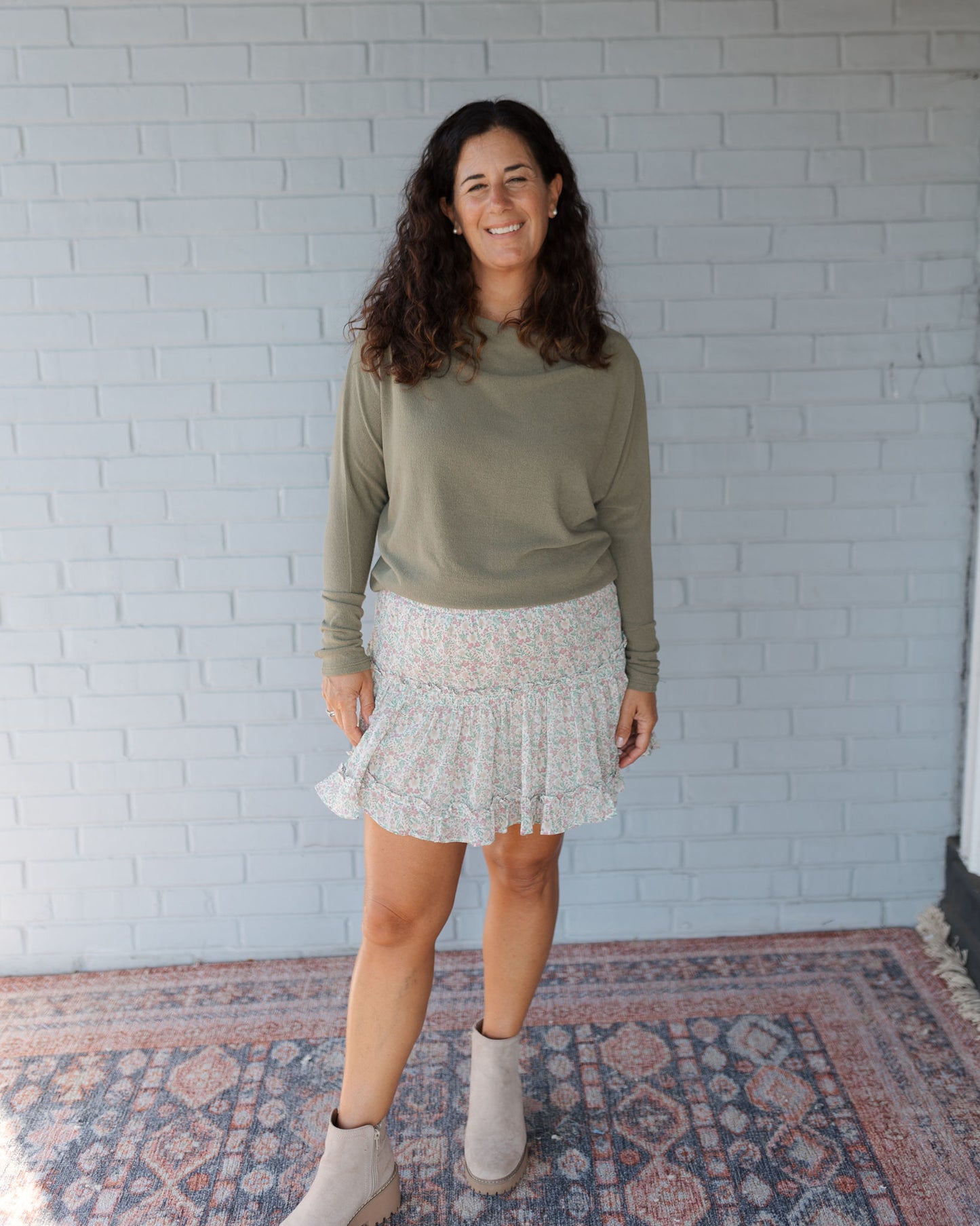 Fearless Off the Shoulder Sweater Olive
