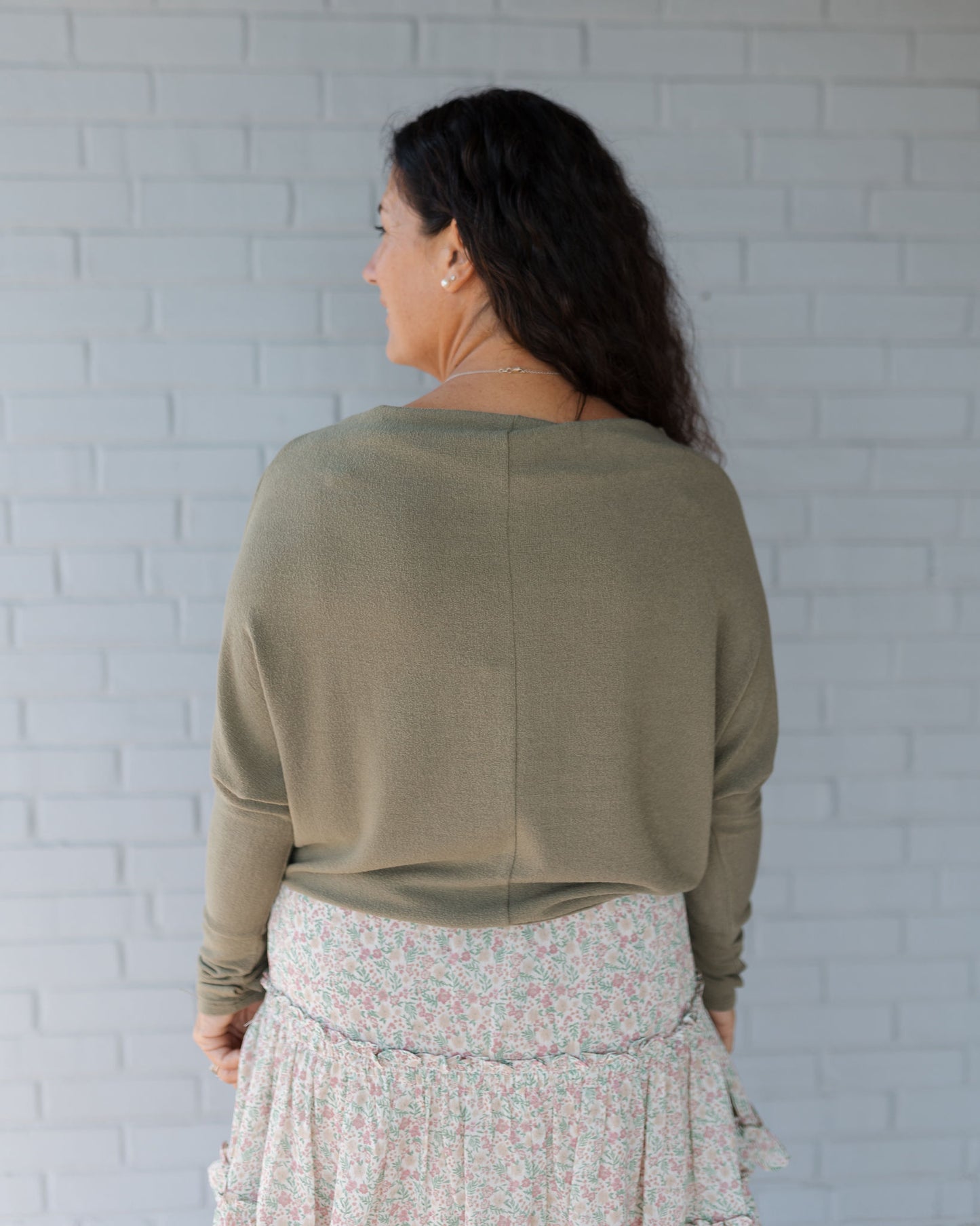 Fearless Off the Shoulder Sweater Olive