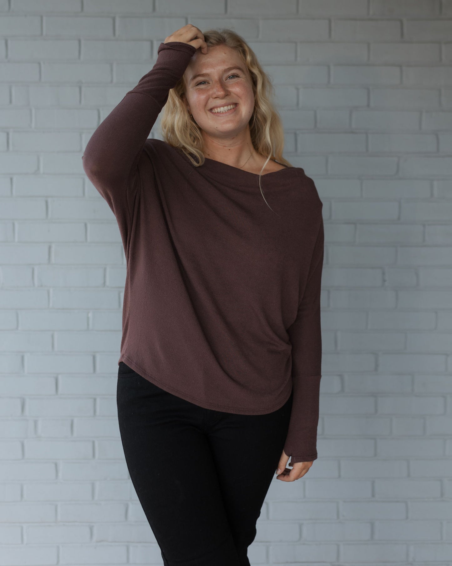 Fearless Off the Shoulder Sweater Raisin