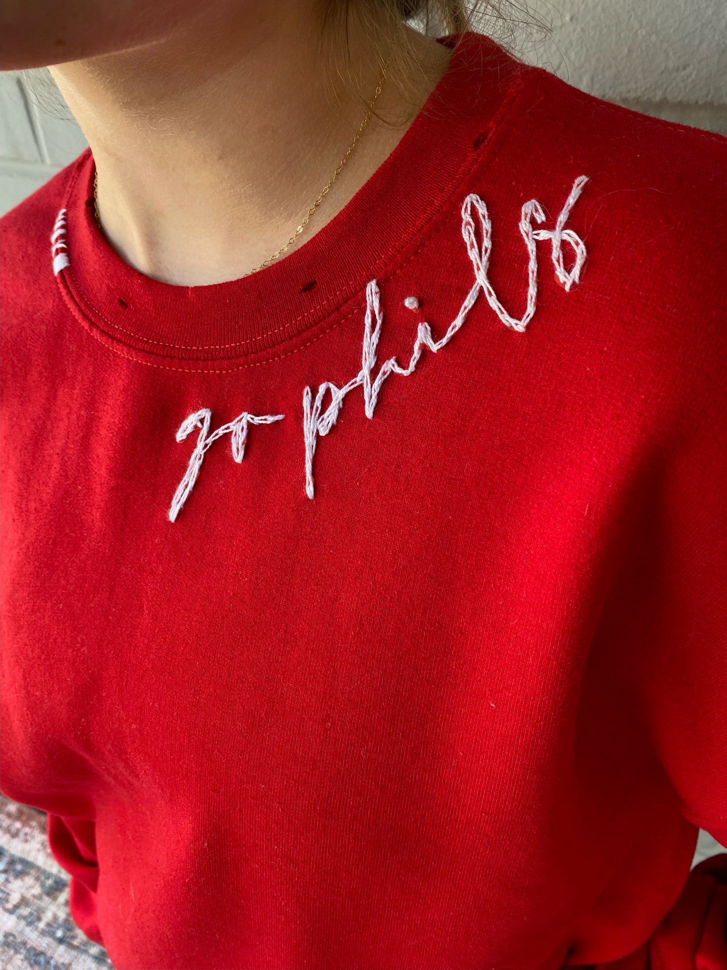 Go Phils Embroidered Crewneck
