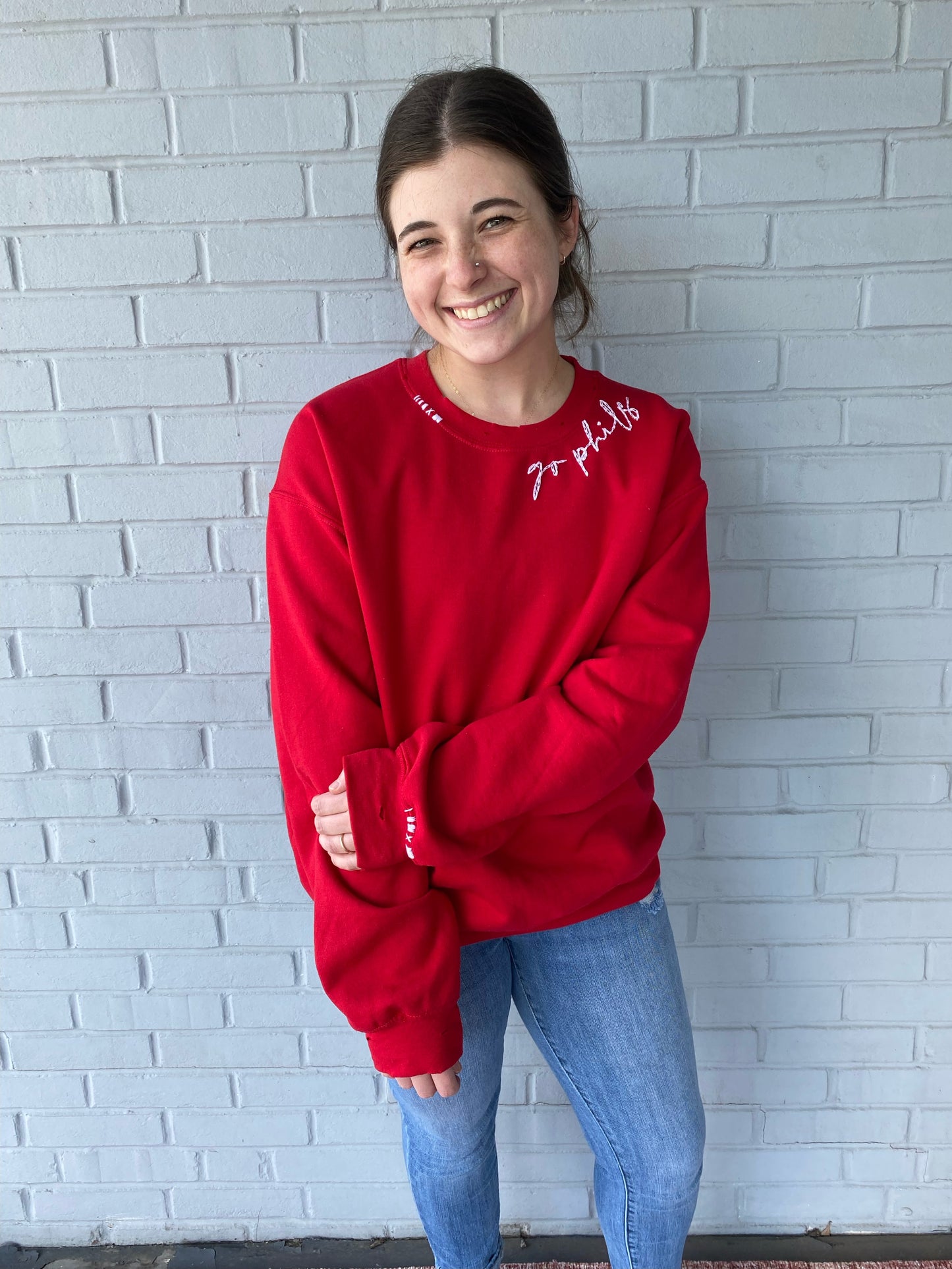 Go Phils Embroidered Crewneck