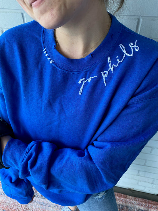 GO Phils Embroidered Crewneck-MADE TO ORDER