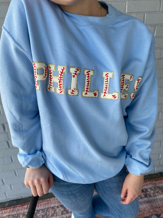 Load image into Gallery viewer, Varsity Phillies Crew Powder Blue- Pre- Order
