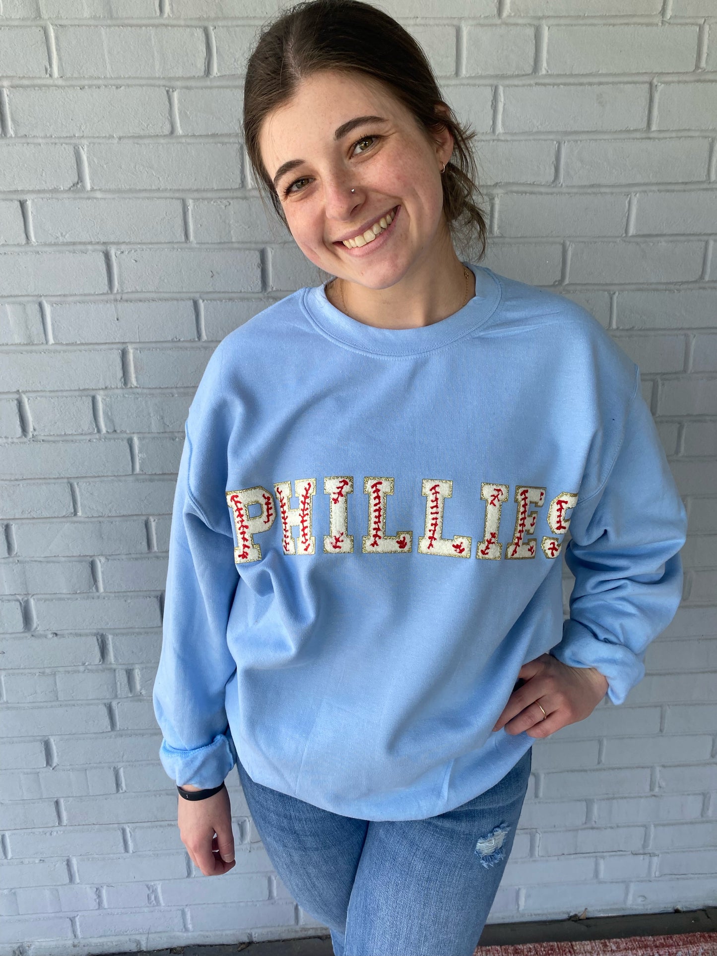 Varsity Phillies Crew Powder Blue