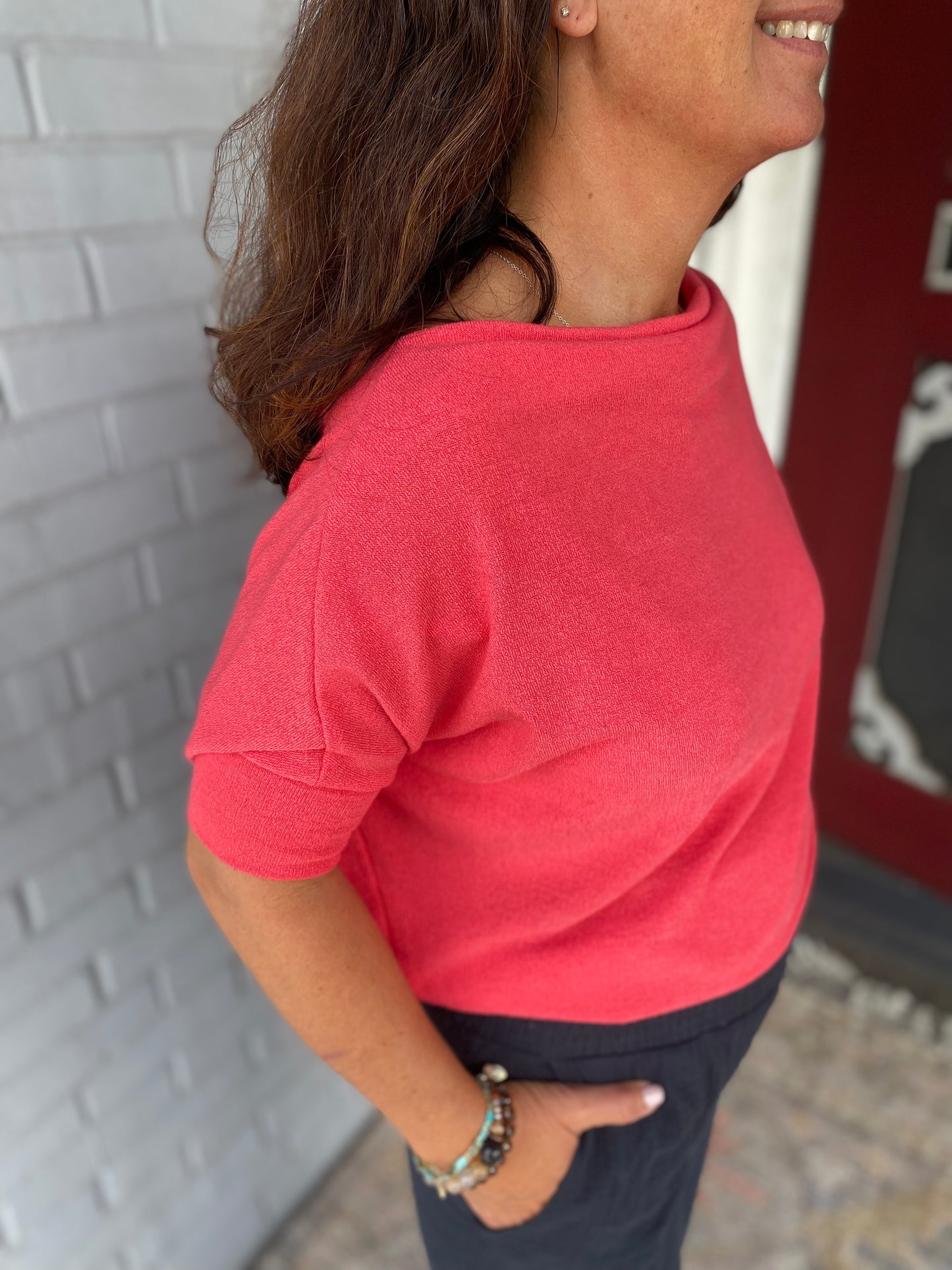 Load image into Gallery viewer, No Fear Short Sleeve Top in Tangerine Tango
