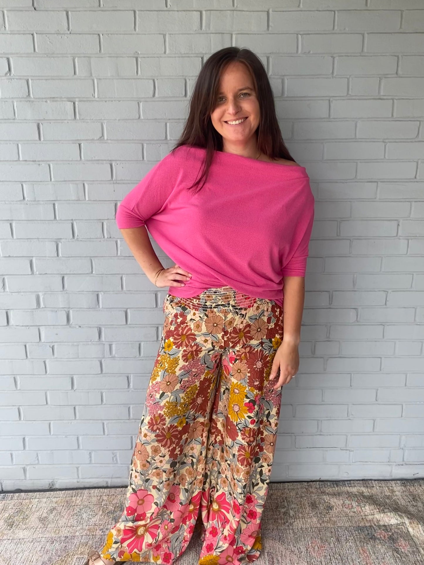 No Fear Short Sleeve Top in Punch Pink