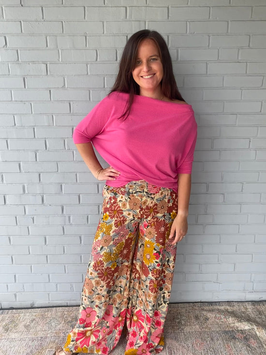 No Fear Short Sleeve Top in Punch Pink