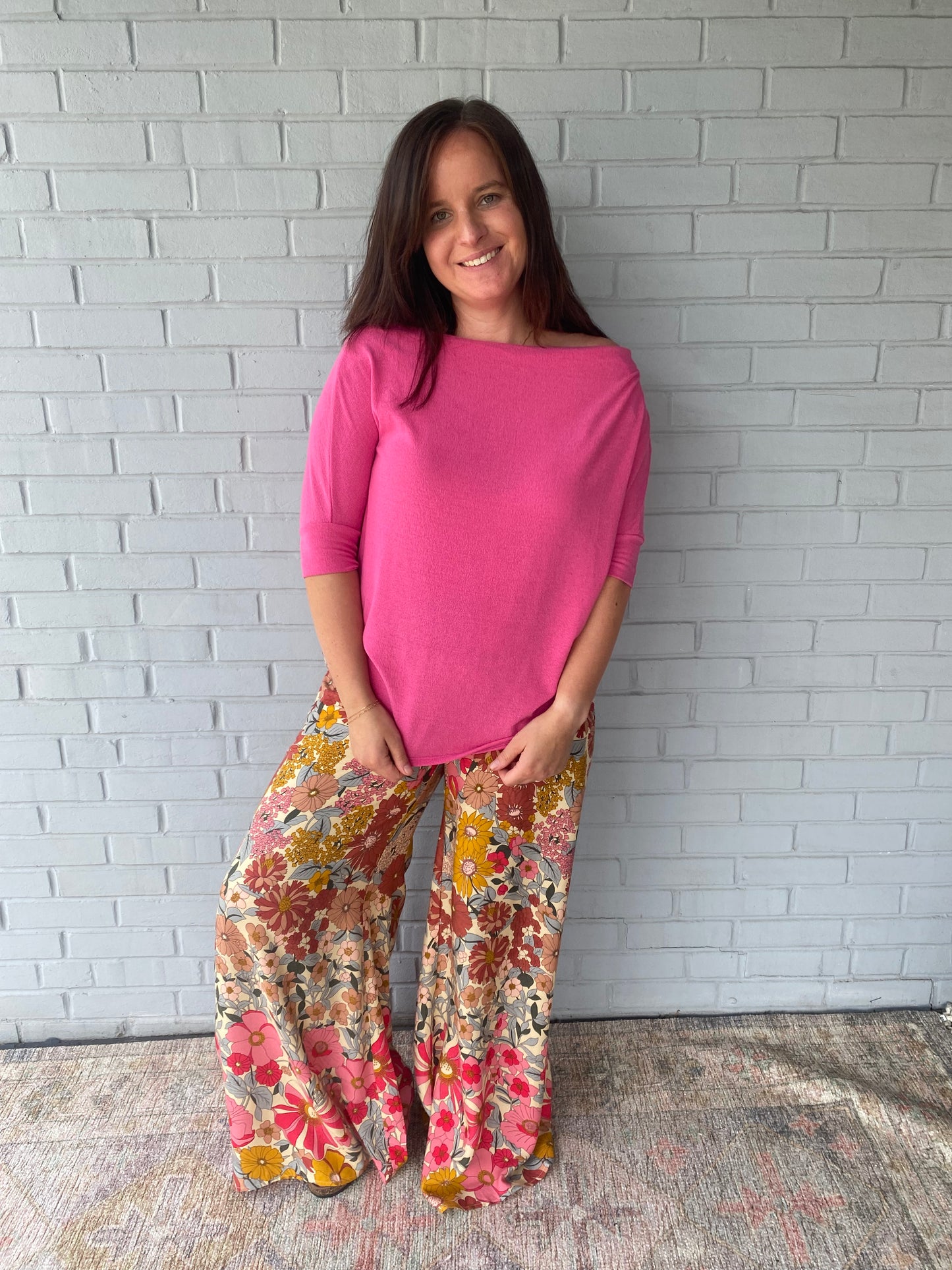 No Fear Short Sleeve Top in Punch Pink