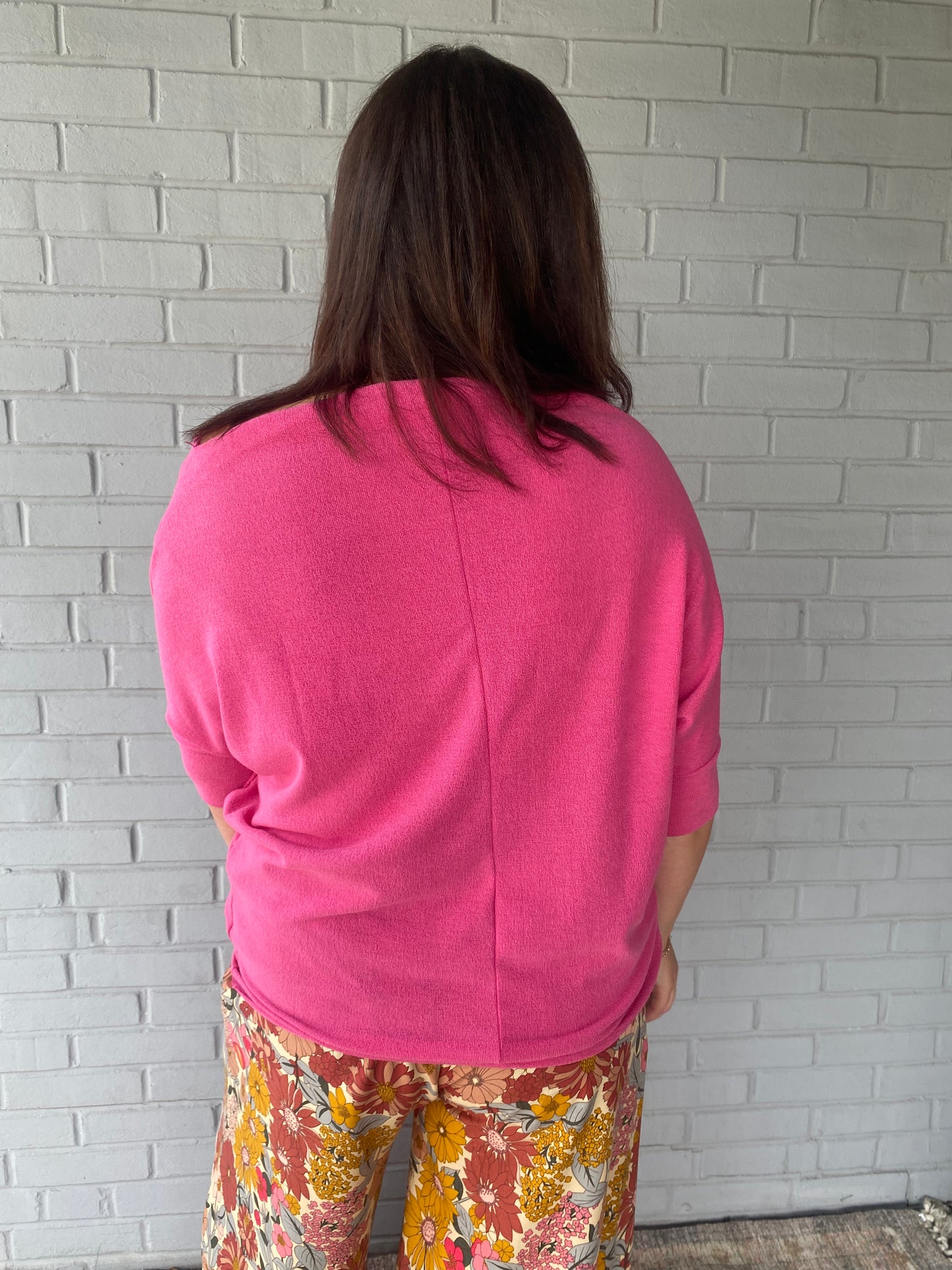 No Fear Short Sleeve Top in Punch Pink