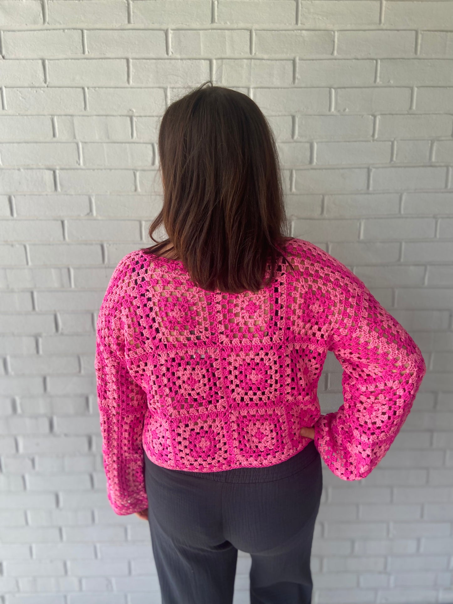Load image into Gallery viewer, Shades of Pink Crochet Top
