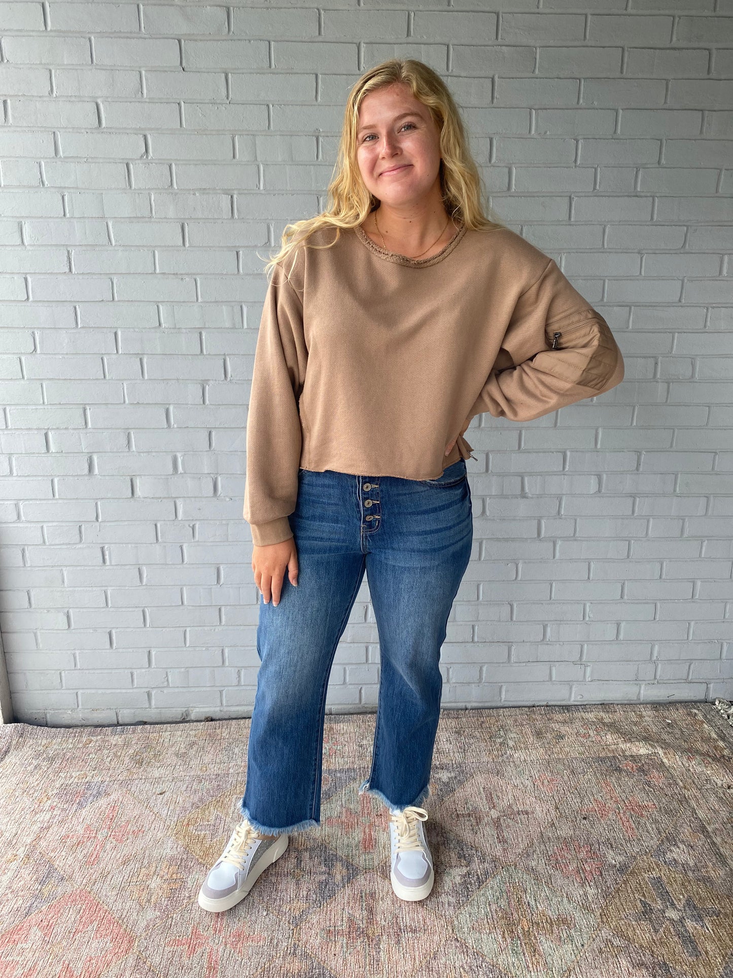 Caramel Latte French Terry Crewneck