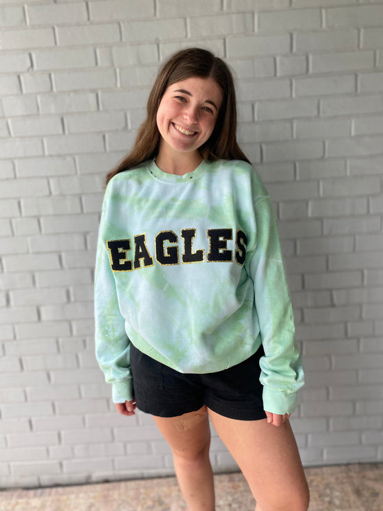 Load image into Gallery viewer, Tie Dye Eagles Crew Neck
