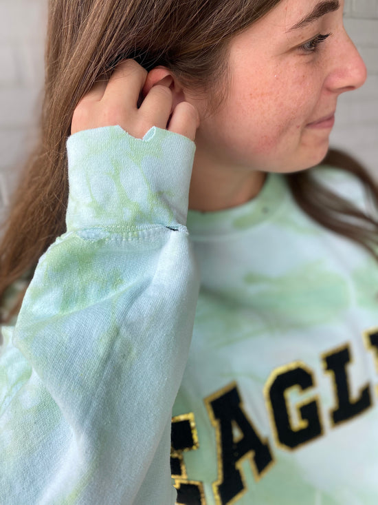 Tie Dye Eagles Crew Neck