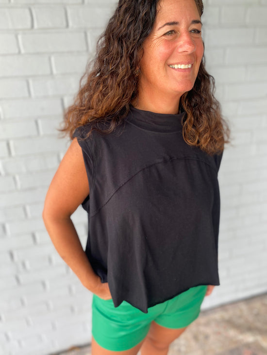 Trevor Mock Neck Sleeveless Top