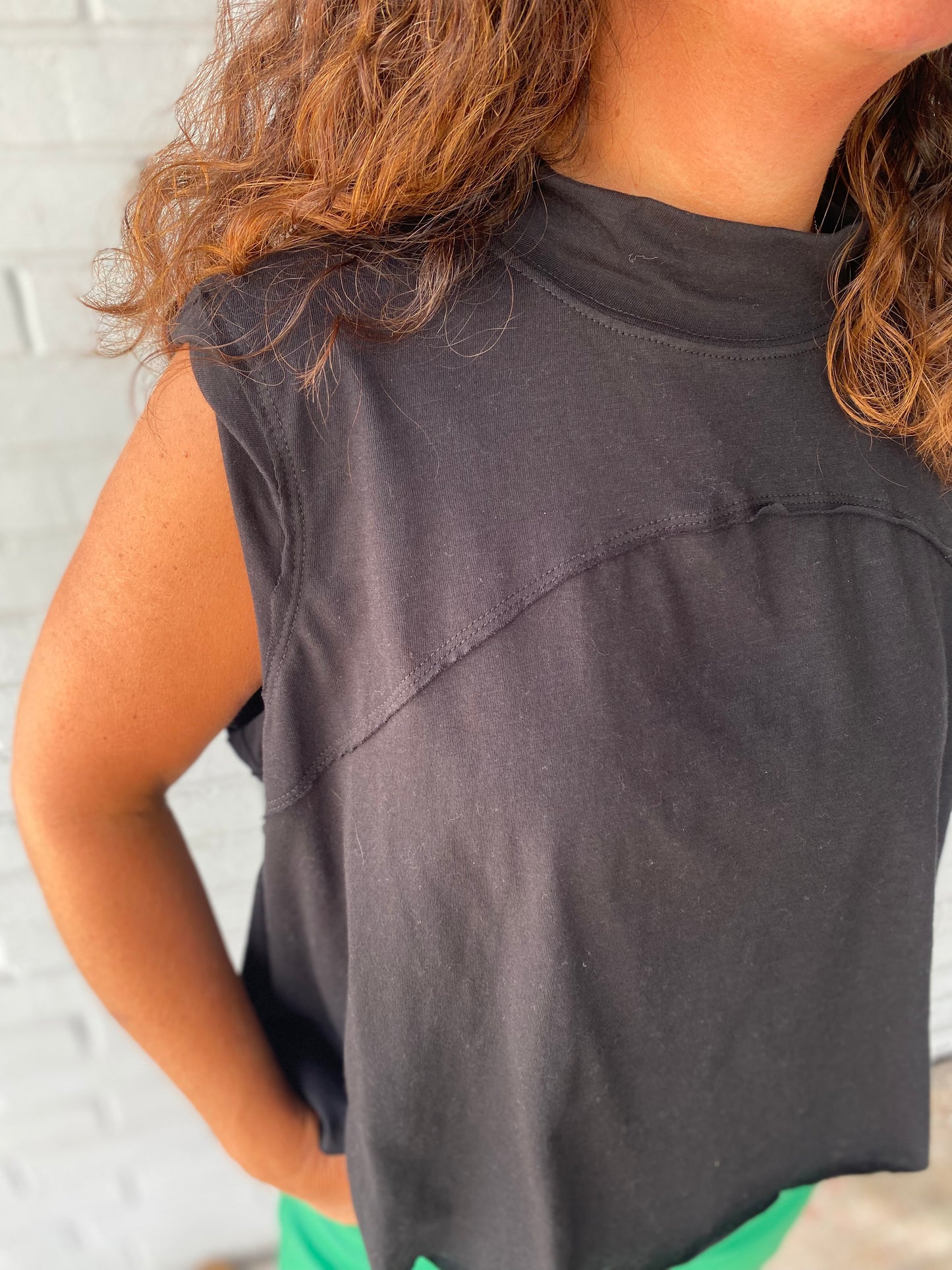 Trevor Mock Neck Sleeveless Top
