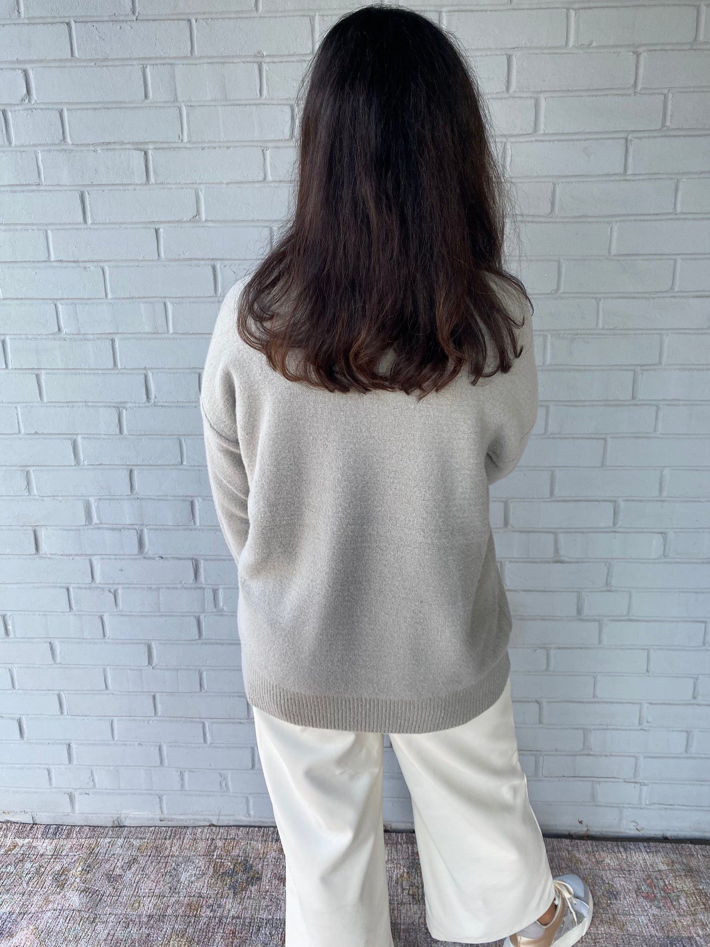 Charlie Crewneck Sweater in Light Gray