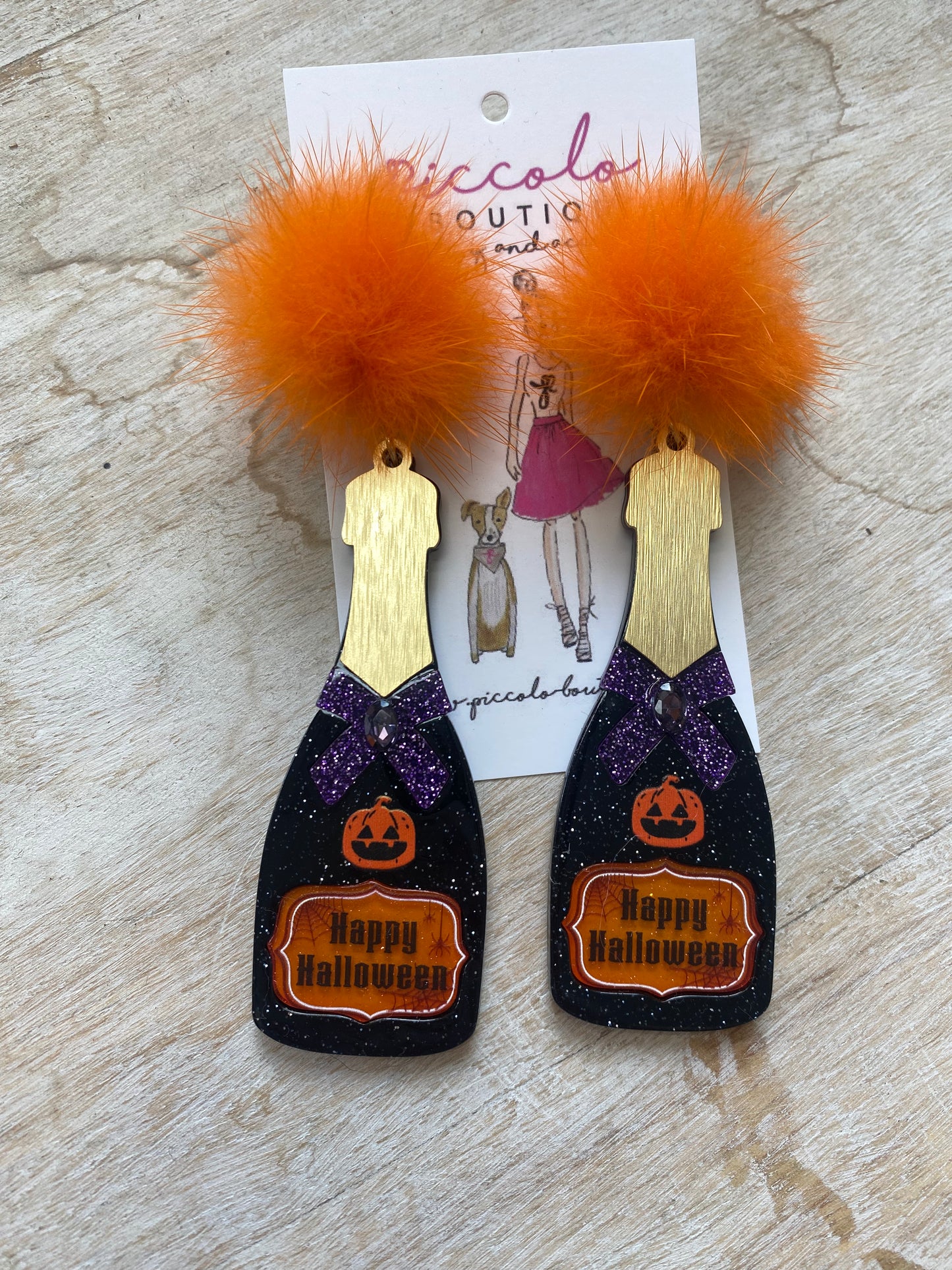 Happy Halloween Bottle Earrings