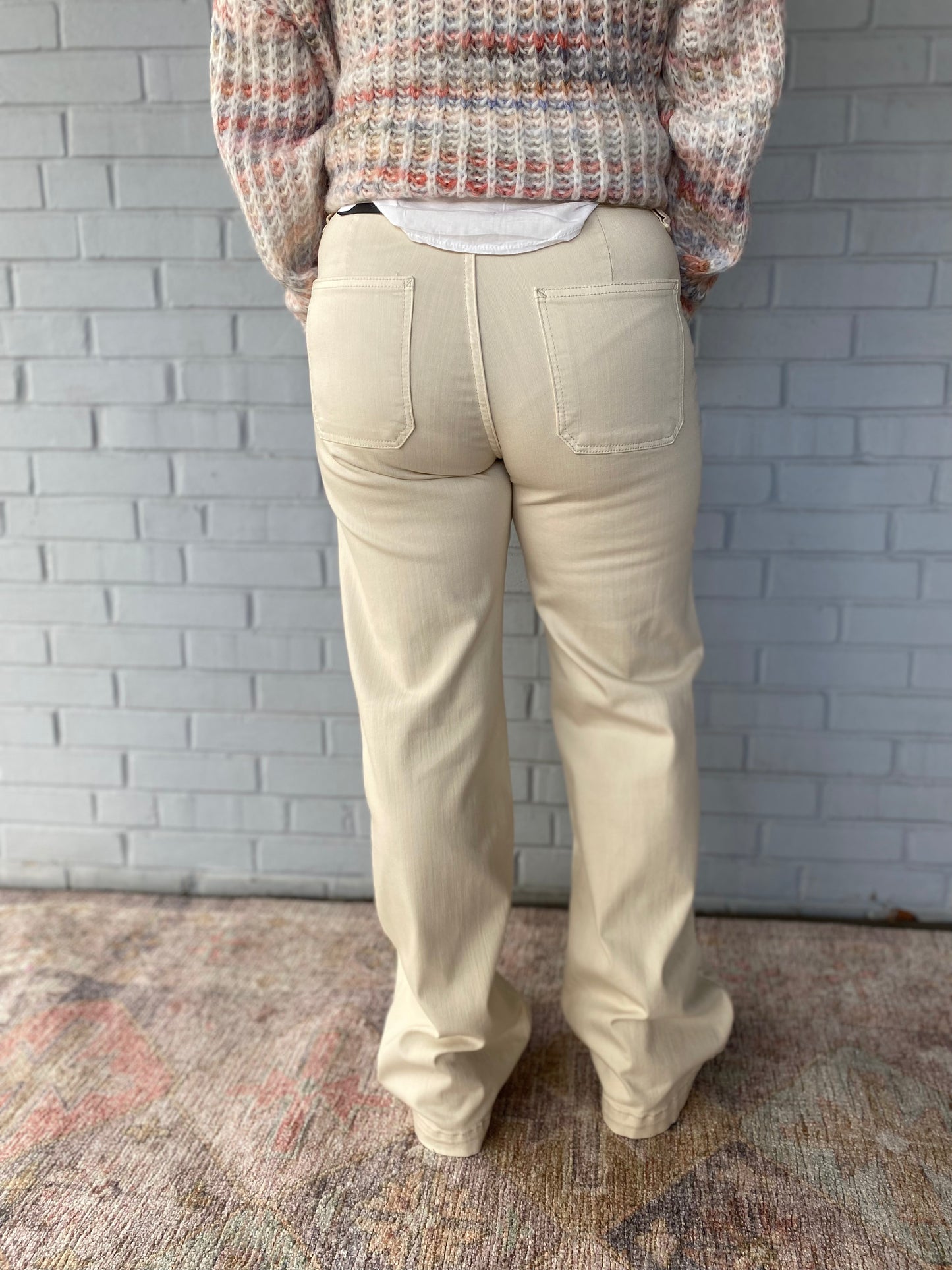 Holly High Rise Flares in Tan
