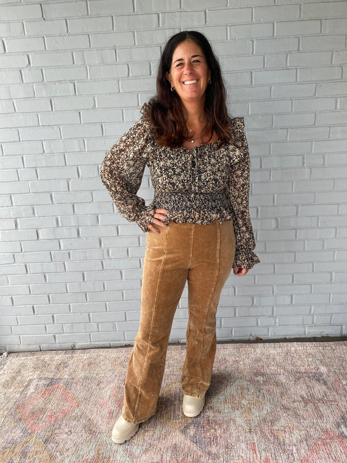 Adrienne Corduroy Pants in Almond