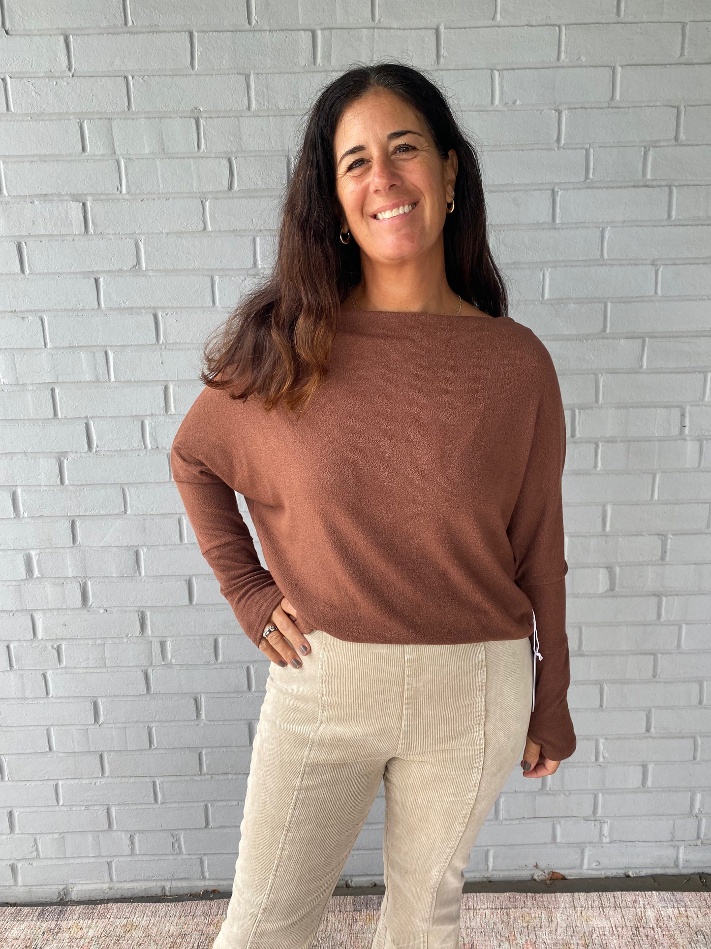 Fearless Off the Shoulder Brown