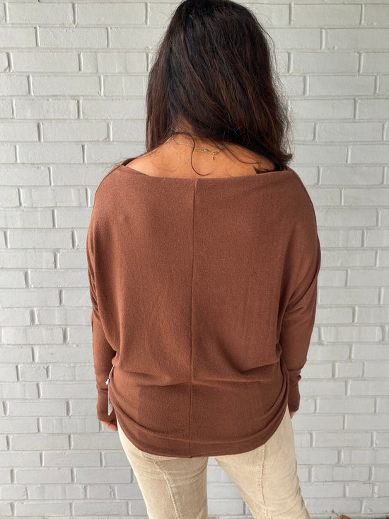 Fearless Off the Shoulder Brown