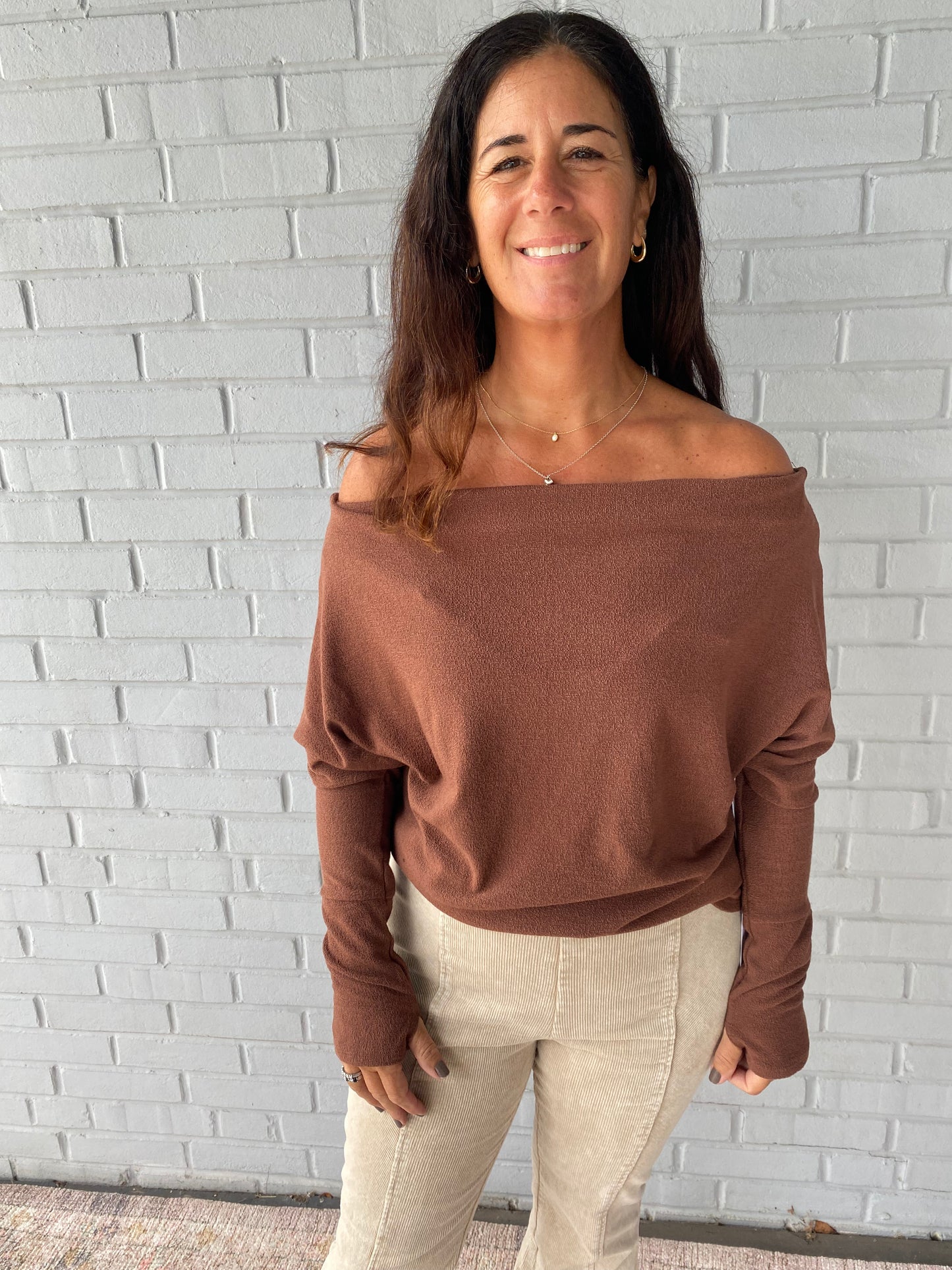 Fearless Off the Shoulder Brown
