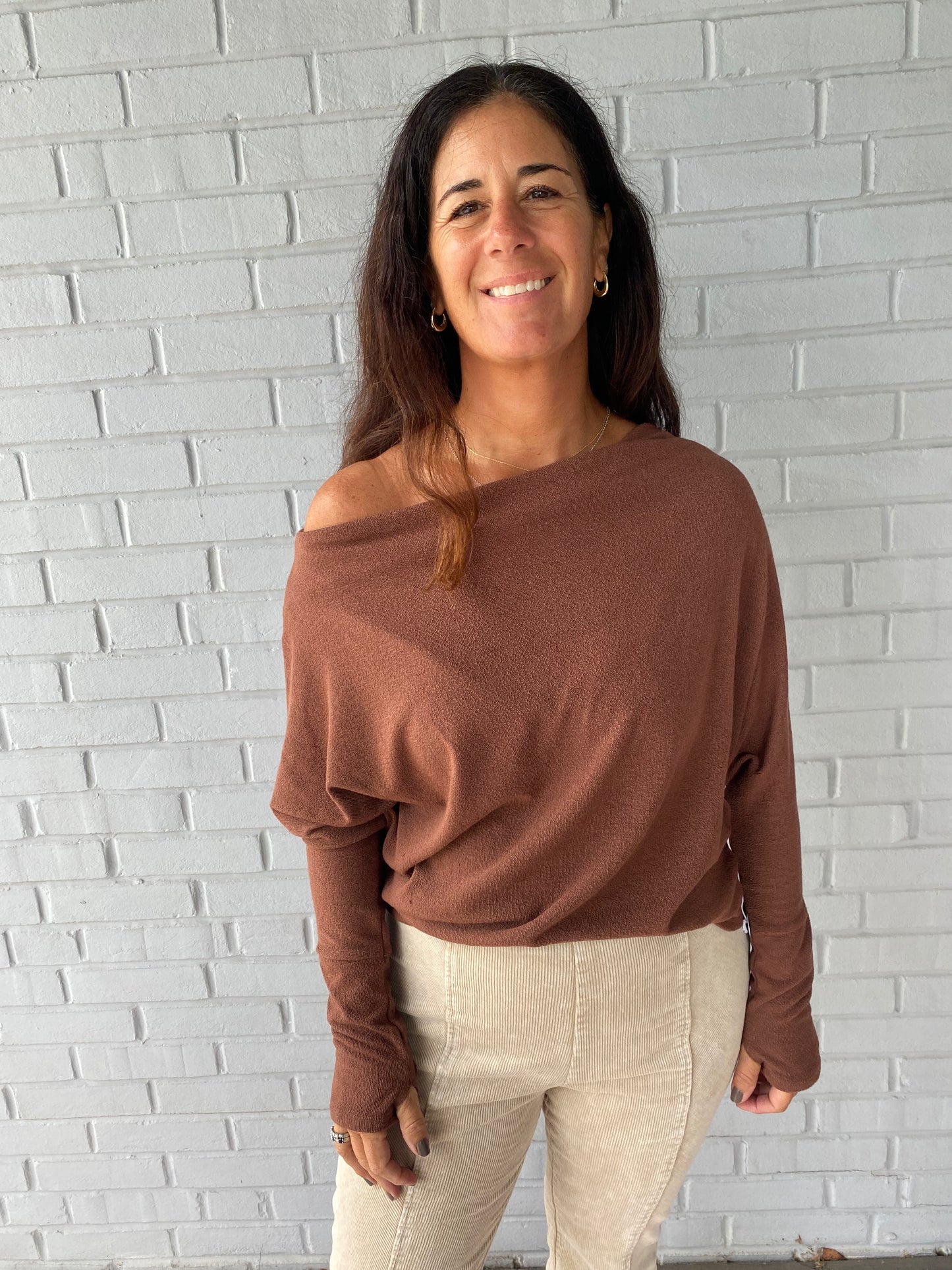 Fearless Off the Shoulder Brown