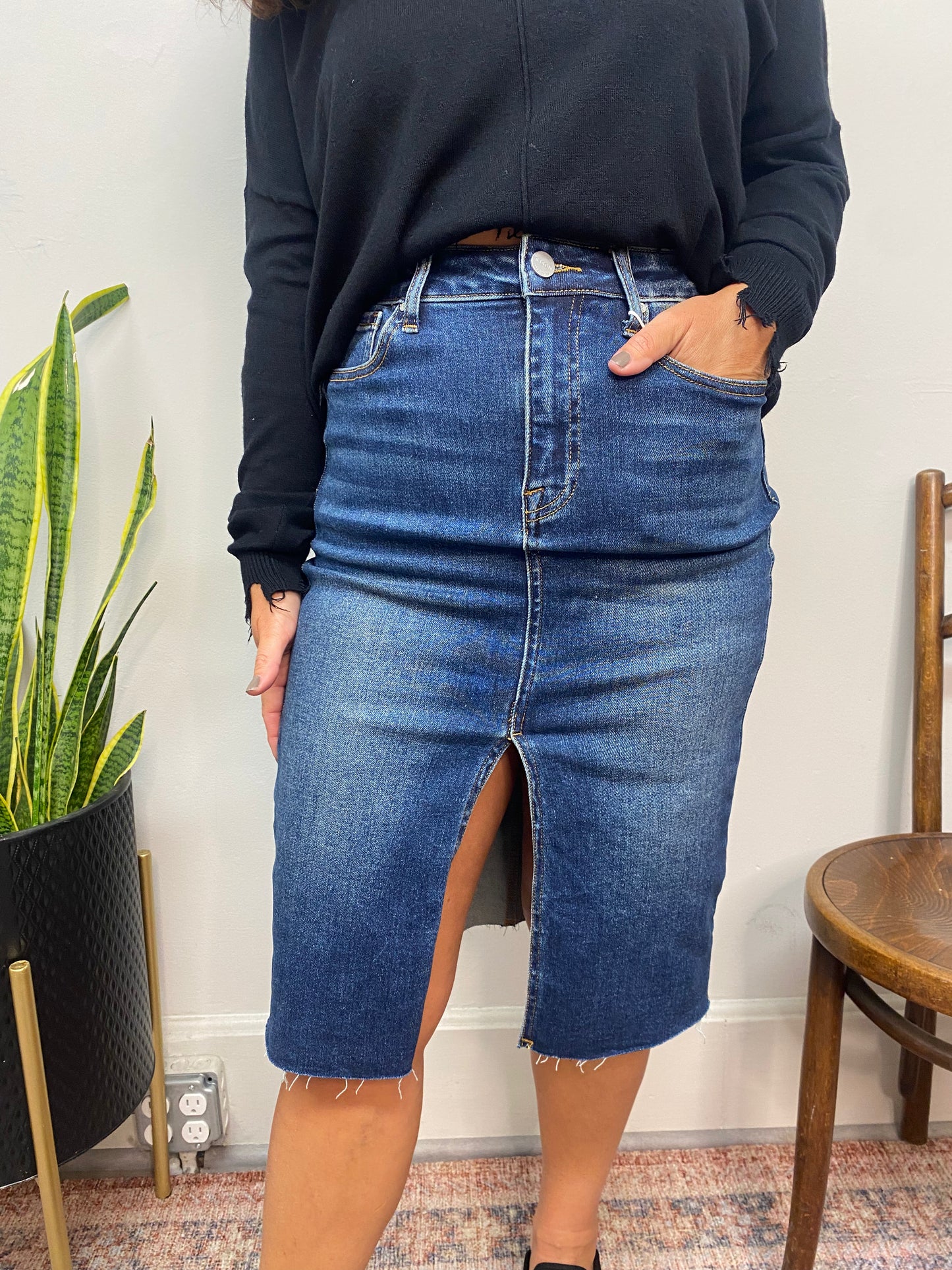 Tangled In Blue Denim Skirt