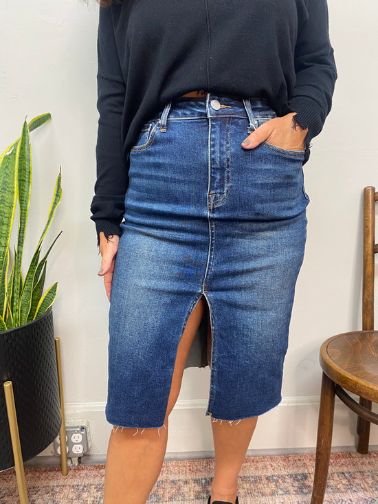 Tangled In Blue Denim Skirt