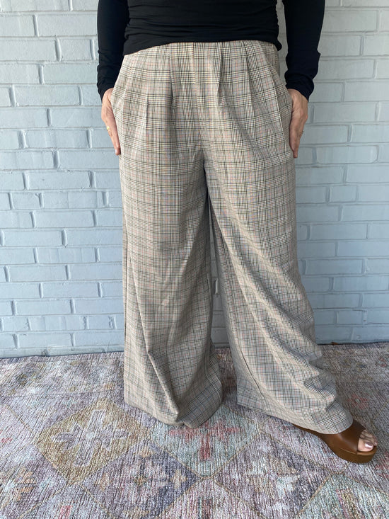 Sunrise Mist Wide Leg Plaid Pant