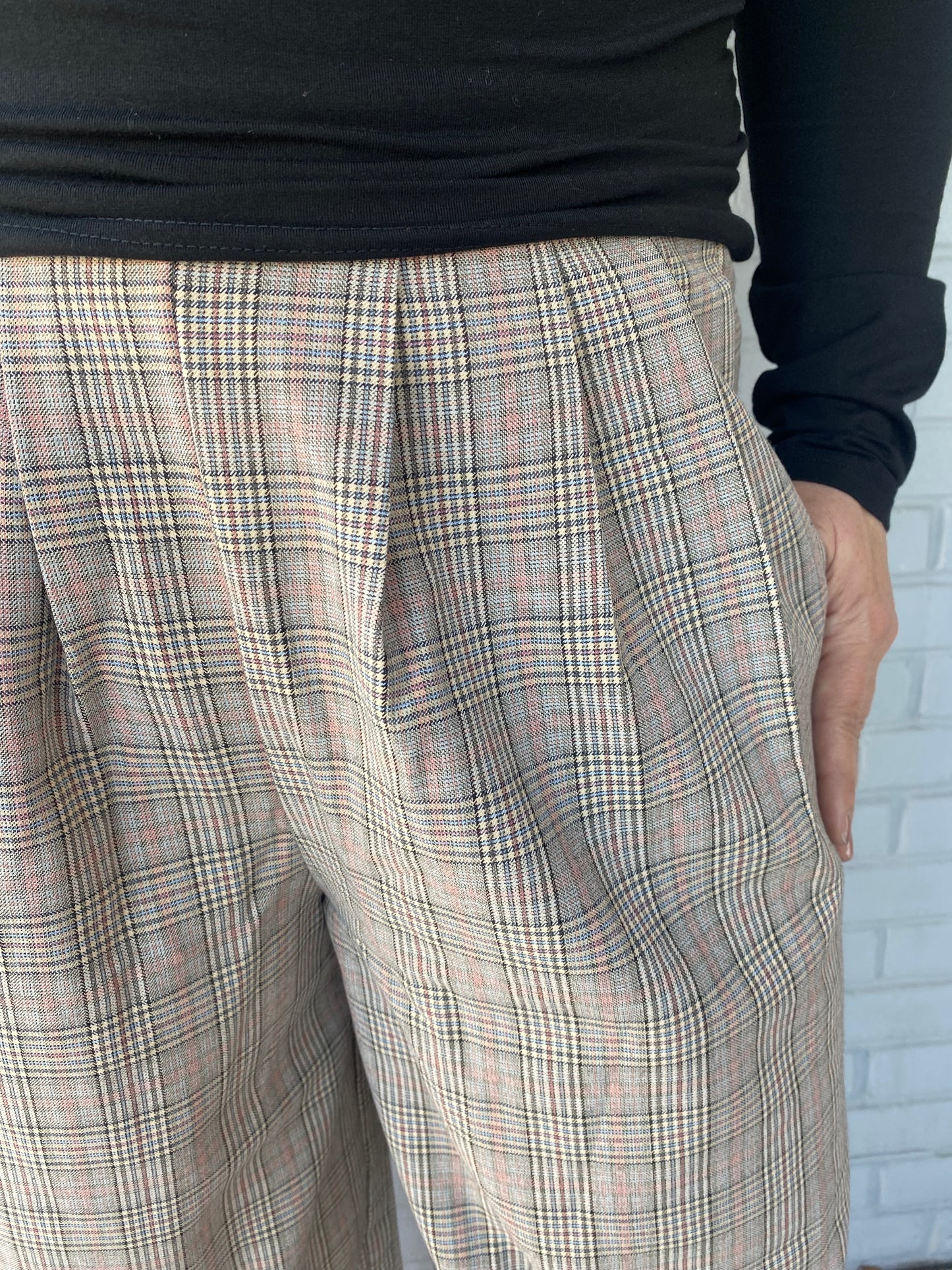 Sunrise Mist Wide Leg Plaid Pant