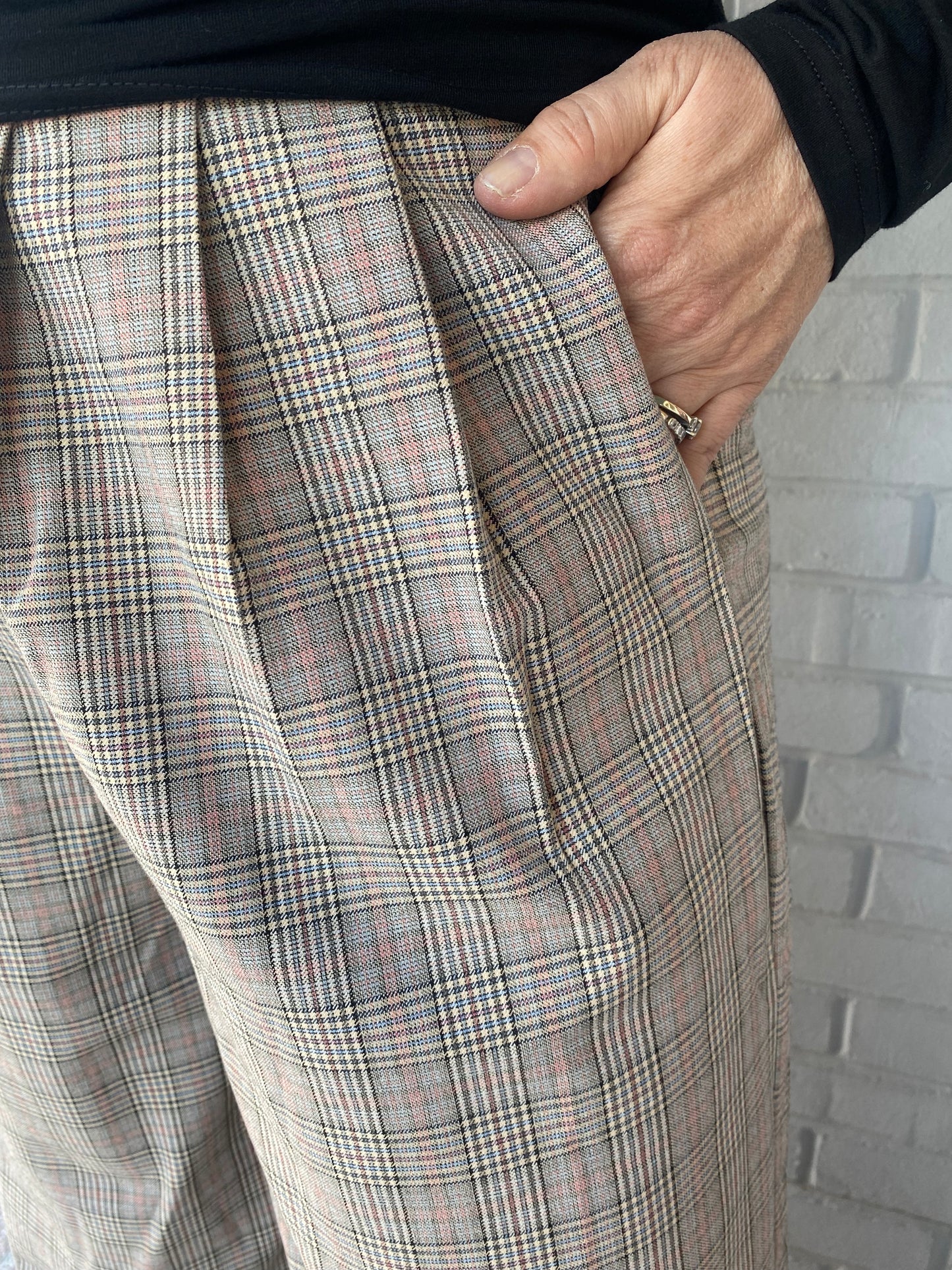 Sunrise Mist Wide Leg Plaid Pant