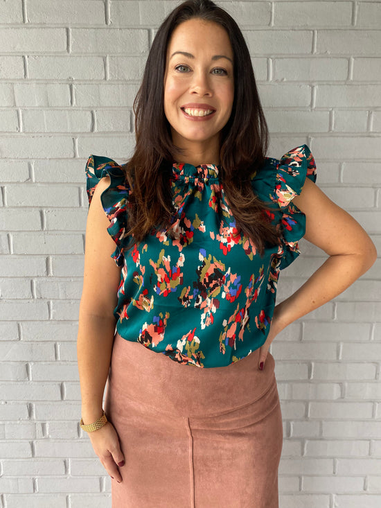 Splash of Color Ruffle Top