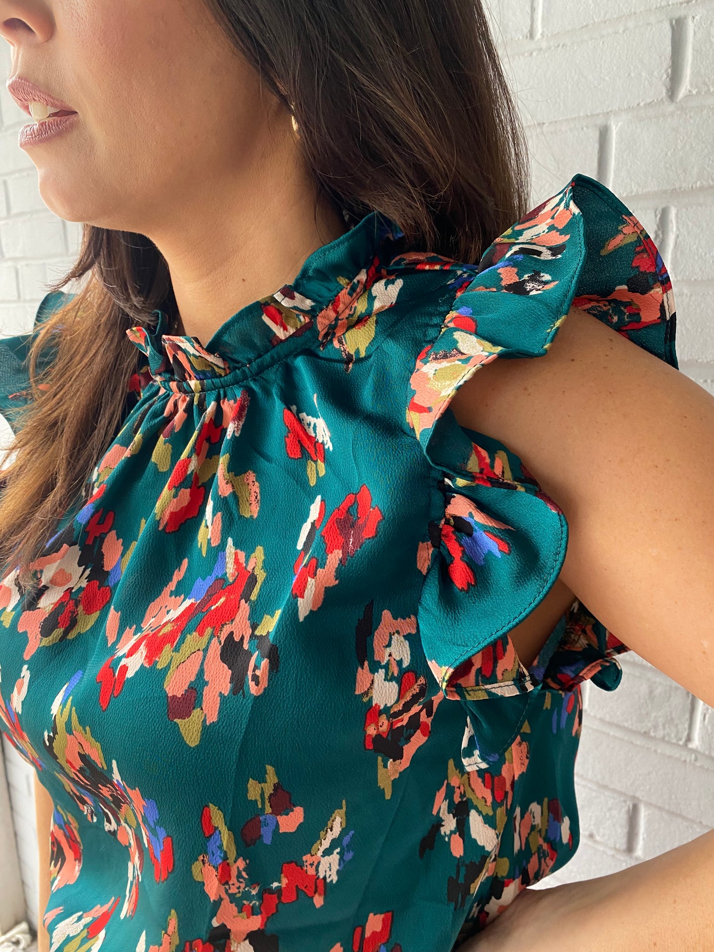 Splash of Color Ruffle Top