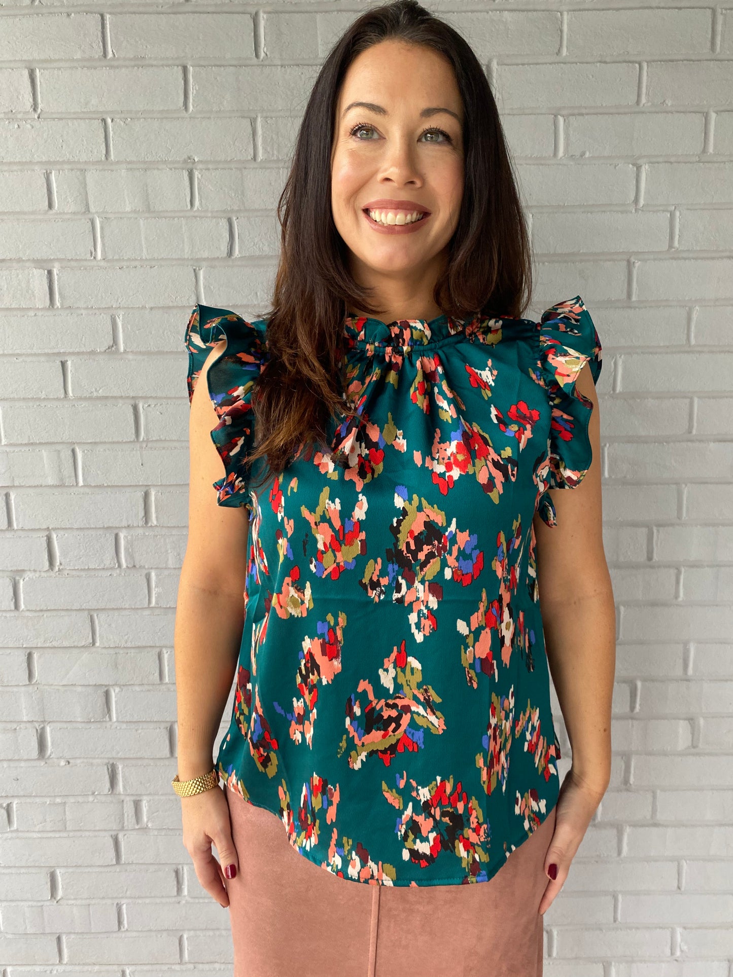 Splash of Color Ruffle Top