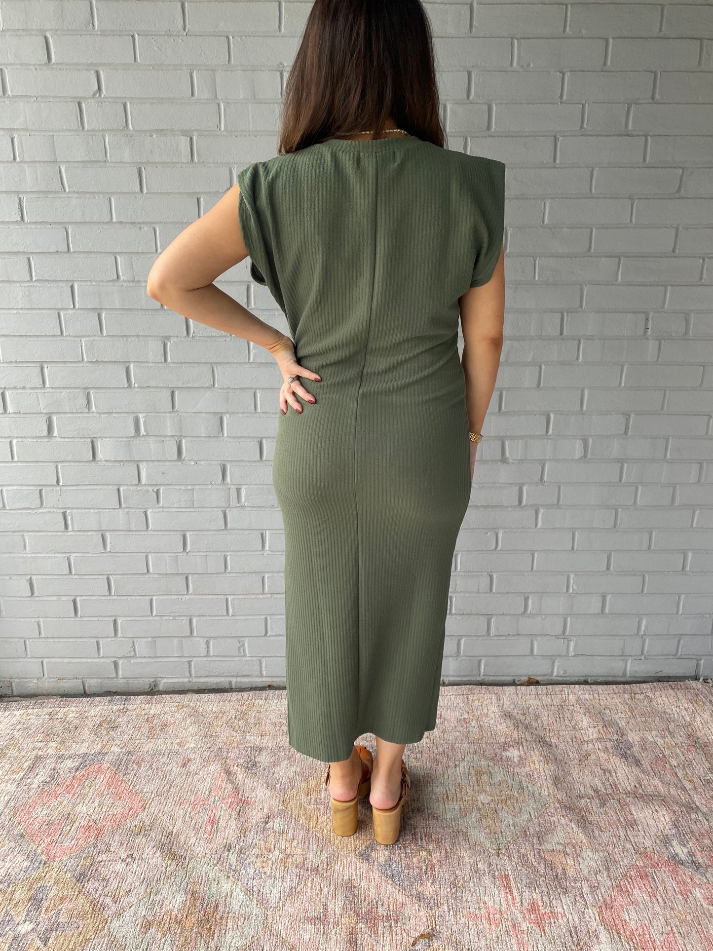 Olivia Midi Dress- Olive