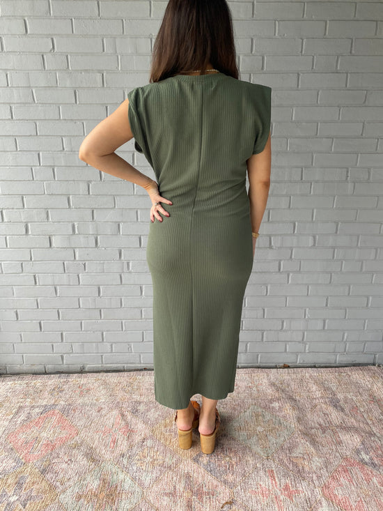 Olivia Midi Dress- Olive