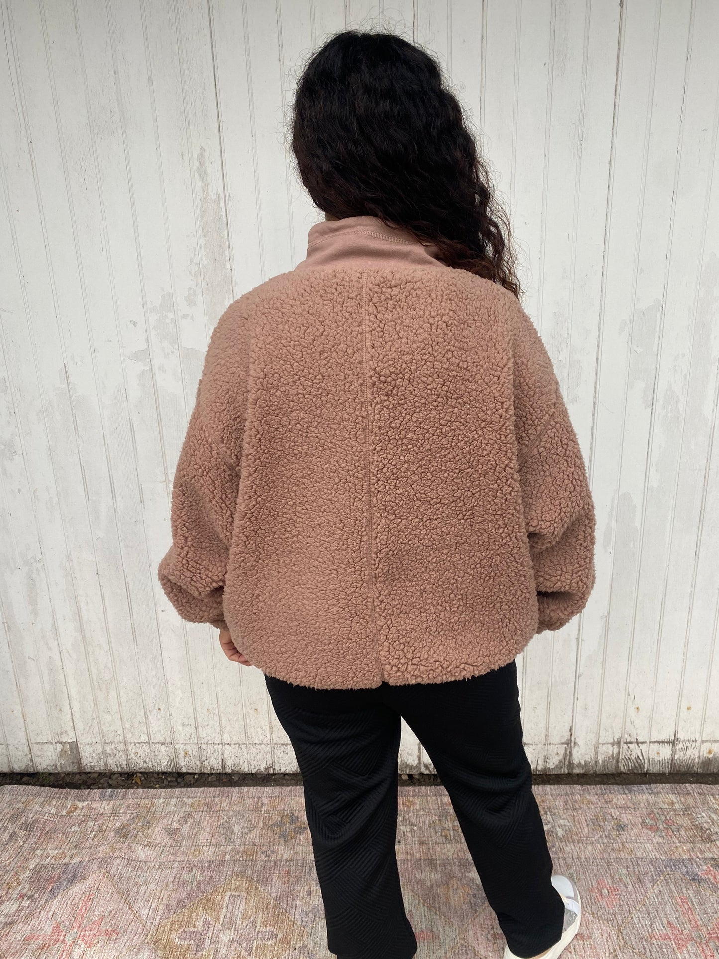 Mocha Fuzzy Fleece Half Zip