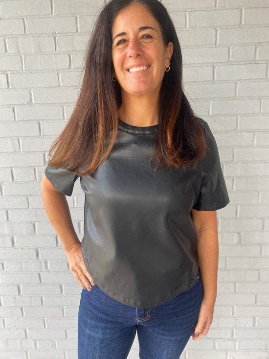 Brooklyn Faux- Leather Top