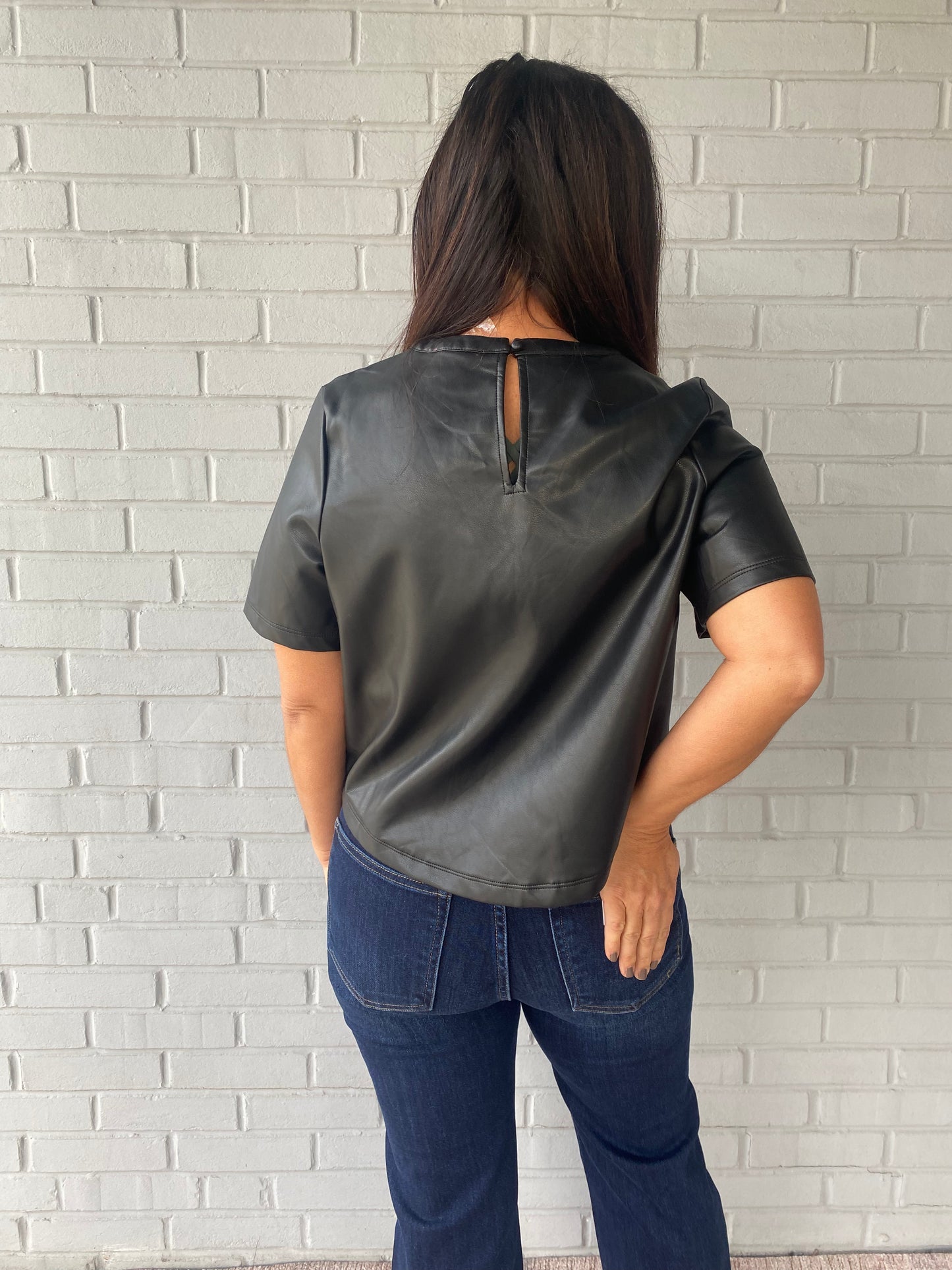 Brooklyn Faux- Leather Top