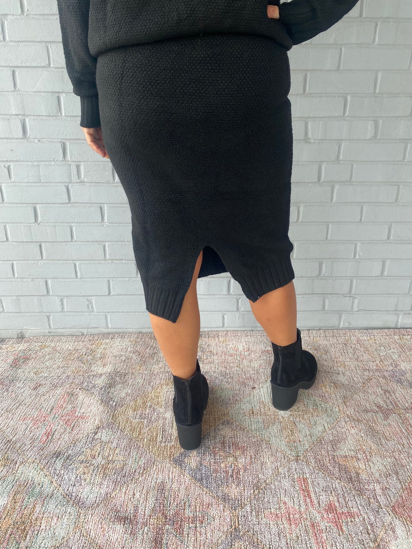 Celia Sweater Skirt in Black