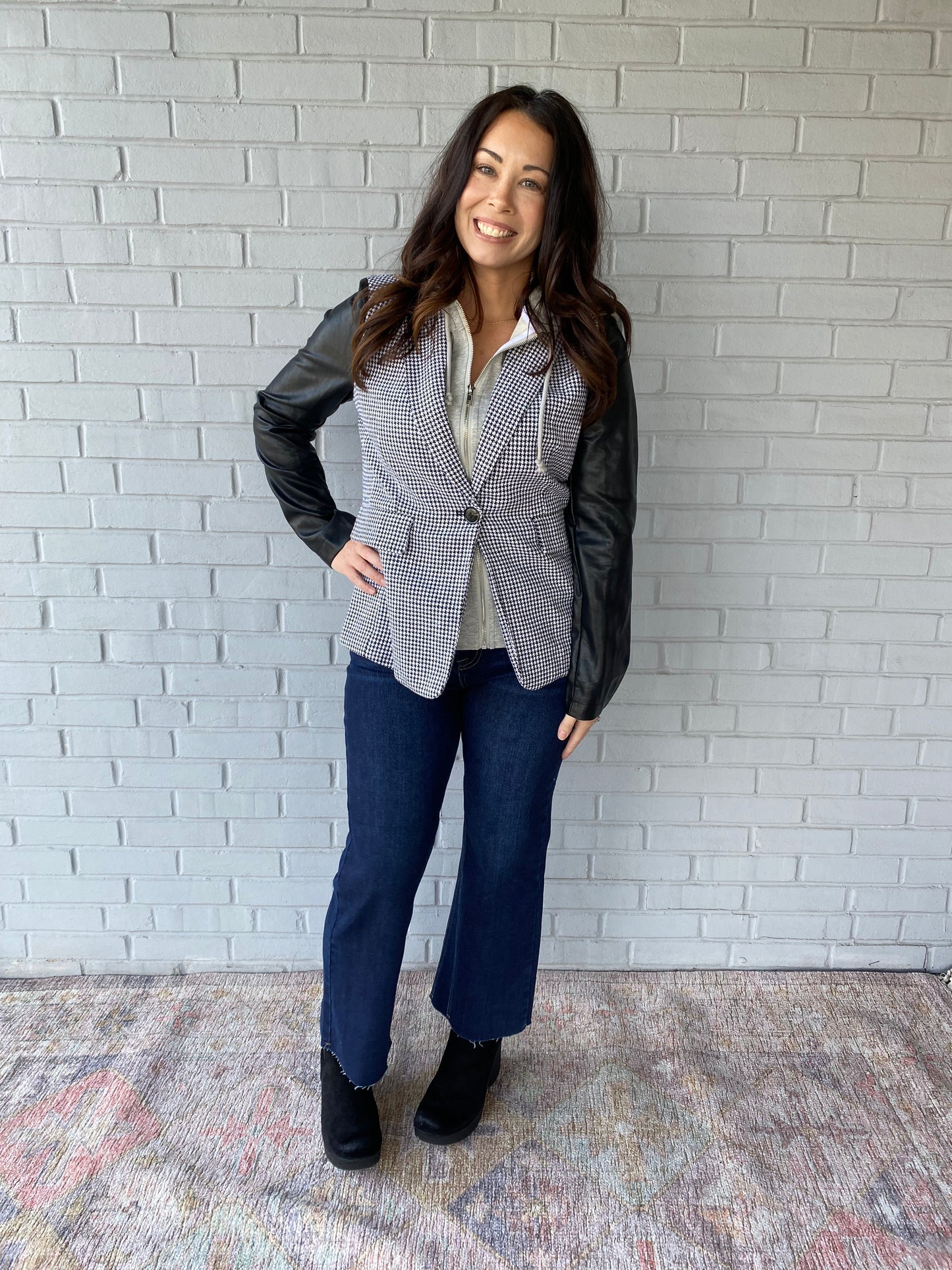 Timeless Mixed Media Blazer Black