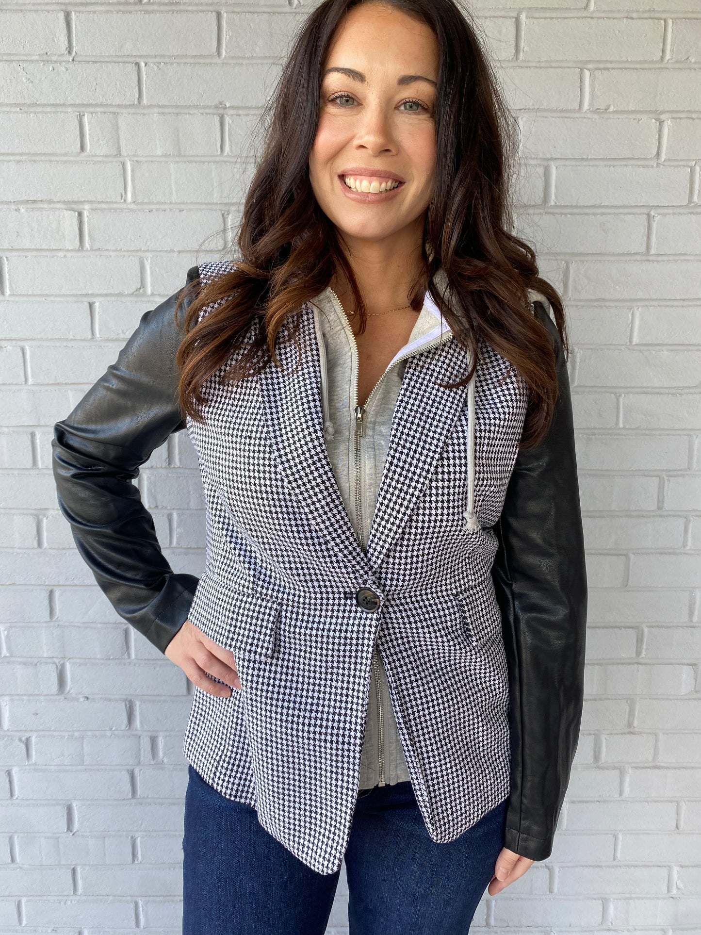 Timeless Mixed Media Blazer Black